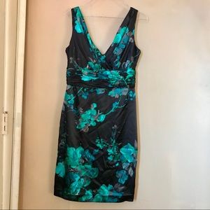 Evan-Picone | Green and Black Midi Dress